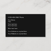 ビジネスクール車のカードエキゾチック車 名刺 (裏面)