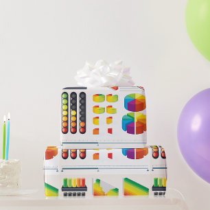 ビジネスグラフの折り返し紙 ラッピングペーパー