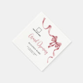 ビジネスグランドオープニングモダンリボンロゴ スタンダードカクテルナプキン (角)