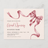 ビジネスグランドオープニングモダンリボン切断 インビテーションポストカード (正面)