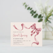 ビジネスグランドオープニングモダンリボン切断 インビテーションポストカード (スタンド正面)