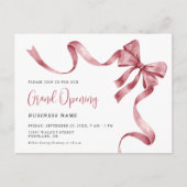 ビジネスグランドオープニングモダンリボン切断 インビテーションポストカード (正面)