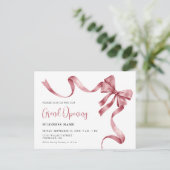 ビジネスグランドオープニングモダンリボン切断 インビテーションポストカード (スタンド正面)