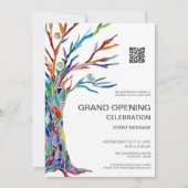 ビジネスグランドオープンQRコード 招待状 (正面)