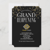 ビジネスグランドリオープニングロゴフェイク金ゴールド紙吹雪 招待状 (正面)