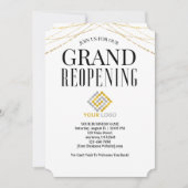 ビジネスグランドリオープニングロゴフェイク金ゴールド 招待状 (正面)