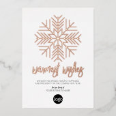 ビジネスグリーティングホワイトプレイドウォームウィッシュバラ 箔シーズンカード (正面)