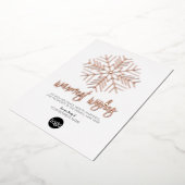 ビジネスグリーティングホワイトプレイドウォームウィッシュバラ 箔シーズンカード (回転した状態)