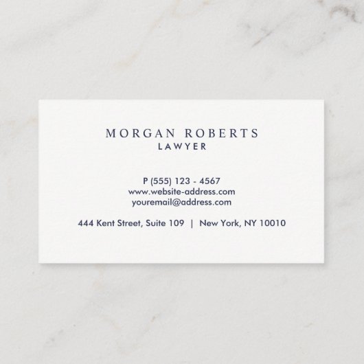 ビジネスグリーンオリーブリーフリースプロフェッショナル 名刺 (裏面)