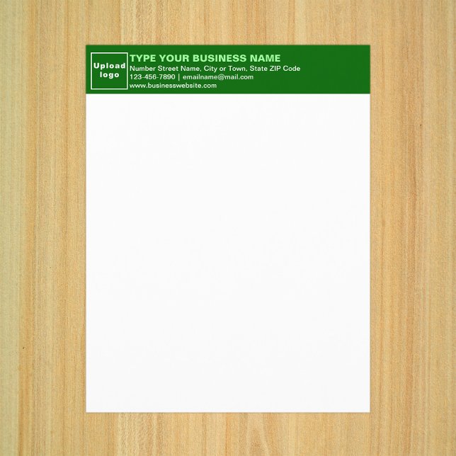 ビジネスグリーンレターヘッドの紙シート (Business green letterhead on paper sheet.)