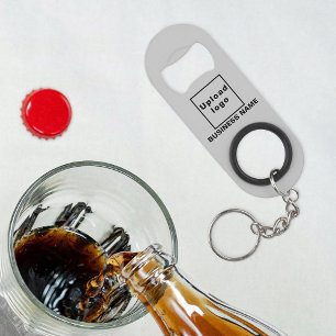 ビジネスグレーキーチェーンおよびボトルオープナー キーホルダー栓抜き