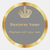 ビジネスグレー金ゴールド王室のクラウン ラウンドシール (正面)