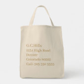 ビジネスグロッサートバッグ – ゴールデンサークル トートバッグ (裏面)