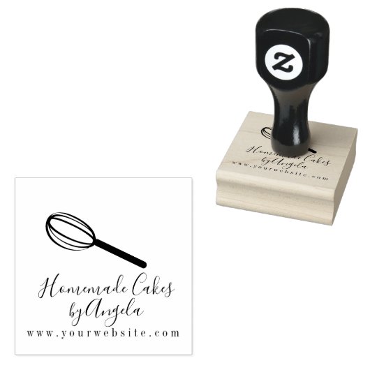 ビジネスケーキミキサーウィスクロゴ ラバースタンプ (押印)