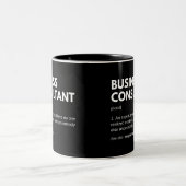 ビジネスコンサルタおもしろいント定義 ツートーンマグカップ (中央)