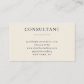 ビジネスコンサルタエレガントントネイビーブルークリーム 名刺 (裏面)