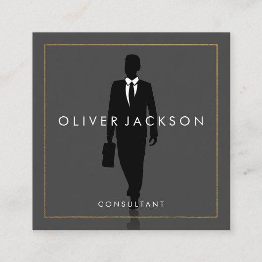 ビジネスコンサルタントのアイコン スクエア名刺 (正面)