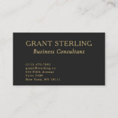 ビジネスコンサルタントのミニマルなブラック金ゴールドQRコード 名刺 (正面)