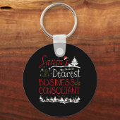 ビジネスコンサルタントクリスマスジョブかわいいクリスマス キーホルダー (正面)