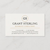 ビジネスコンサルタントホワイト金ゴールド贅沢 名刺 (正面)