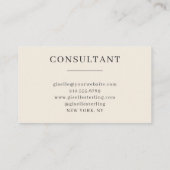 ビジネスコンサルタントモノグラムエレガントブラッククリーム 名刺 (裏面)
