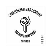 ビジネスコンサルタント向けミニマルなブラックラインロゴ ラバースタンプ (インプリント)