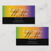 ビジネスコンサルタント金ゴールド簡単汎用スリリング 名刺 (正面/裏面)