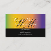 ビジネスコンサルタント金ゴールド簡単汎用スリリング 名刺 (裏面)