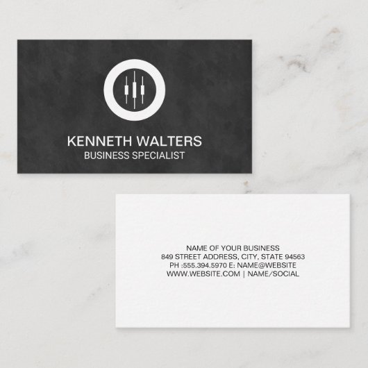 ビジネスコンサルタント |投資家向け株式トレーダーロゴ 名刺 (正面/裏面)