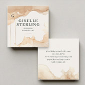 ビジネスコンサルタントBeige Water Colorゴールドフォイル スクエア名刺