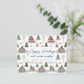 ビジネスコージーウィンターハウスハッピーホリデー シーズンカード (スタンド正面)