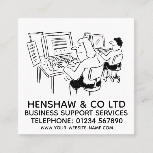 ビジネスサポートサービスのプロモーション スクエア名刺 (正面)
