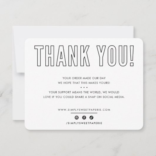 ビジネスサンキューアーバン男らし白黒 サンキューカード (正面)
