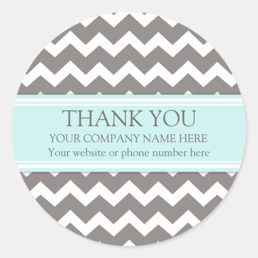 ビジネスサンキューカンパニーアクアグレーシェブロン ラウンドシール (正面)