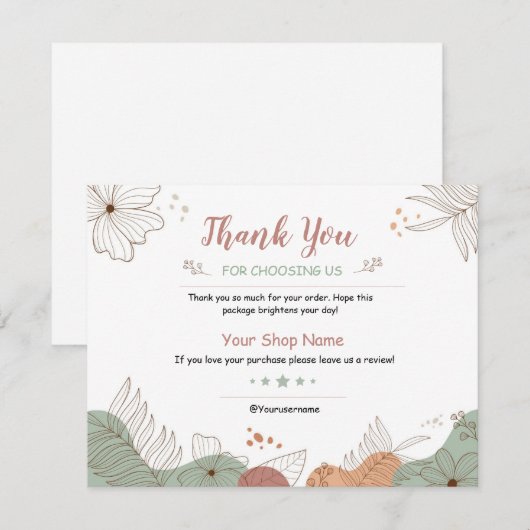 ビジネスサンキューカード (正面/裏面)