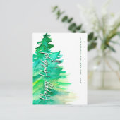 ビジネスサンキュークリスマスパインハッピーホリデー シーズンポストカード (スタンド正面)