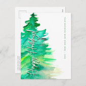 ビジネスサンキュークリスマスパインハッピーホリデー シーズンポストカード (正面/裏面)