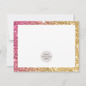 ビジネスサンキューシックなグラム金ゴールドピンクグリッター サンキューカード (裏面)