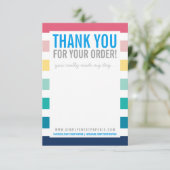 ビジネスサンキューパステルレインボーストライプカラフル サンキューカード (スタンド正面)