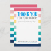 ビジネスサンキューパステルレインボーストライプカラフル サンキューカード (正面/裏面)