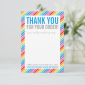 ビジネスサンキューブライトレインボーストライプカラフル サンキューカード (スタンド正面)
