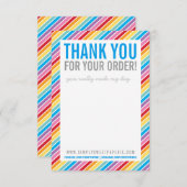 ビジネスサンキューブライトレインボーストライプカラフル サンキューカード (正面/裏面)
