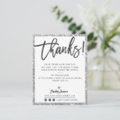 ビジネスサンキューブラックモダンシルバーグリッター サンキューカード (スタンド正面)