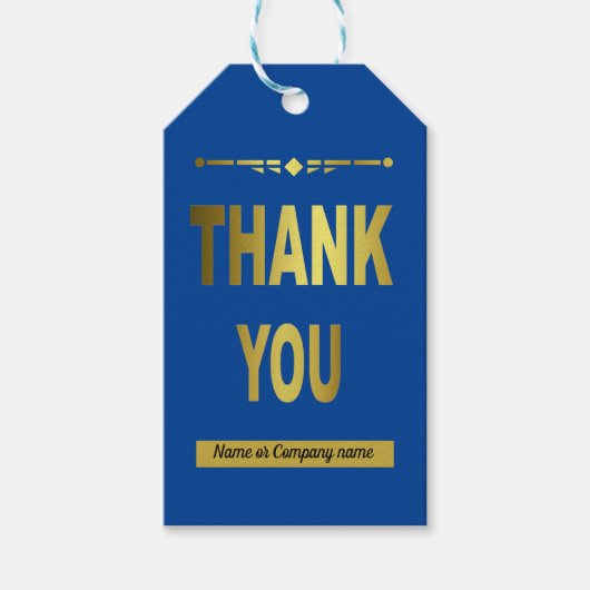 ビジネスサンキューブルータイポグラフィギフトラベル ギフトタグ (正面)