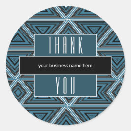ビジネスサンキューブルーブラックジオメトリック ラウンドシール