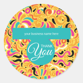 ビジネスサンキューボルドカラー抽象芸術 ラウンドシール