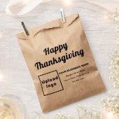 ビジネスサンクスギビングブラウン紙バッグ フェイバーバッグ (クリップ留めされた状態)