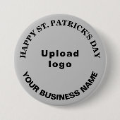 ビジネスサンパトリックグリーティングオングレーラウンド 缶バッジ (正面)