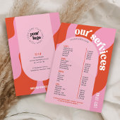 ビジネスサービス価格表トレンディーレトロピンク赤