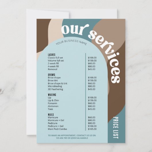 ビジネスサービス価格表トレンディーレトロ中和 (正面)